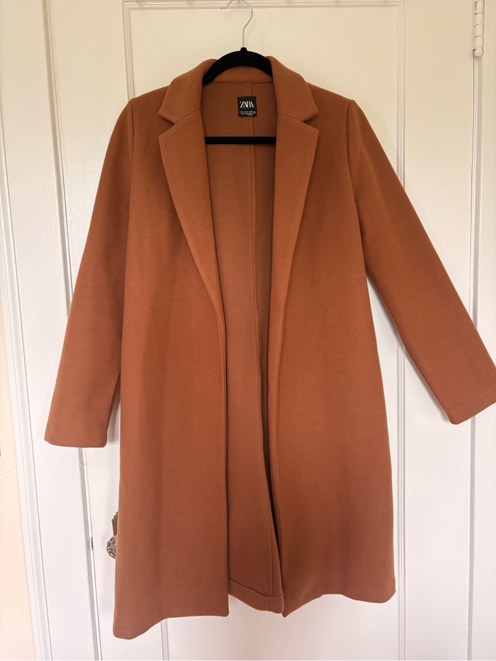 Zara dark brown-camel fleece coatigan